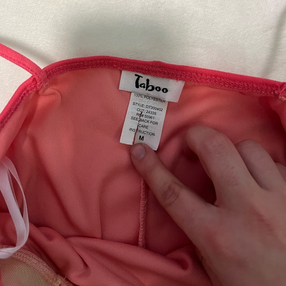 Vintage Taboo Prom Maxi Dress Coral Pink Small Sparkle Spaghetti Strap - Picture 4 of 10